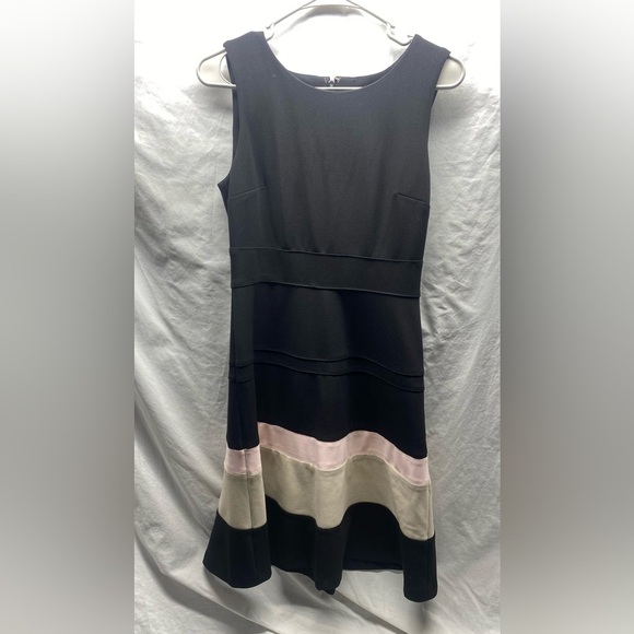 Tommy Hilfiger Scuba Fit Flare A line Dress Pink Black sz 6 - Picture 8 of 10